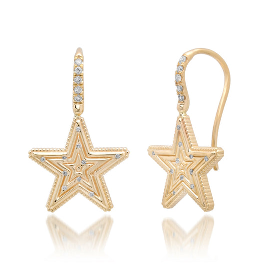 Sig Ward Jewelry Star Power Diamond Earrings featuring brilliant diamonds in a celestial-inspired star design crafted in luxurious gold for timeless elegance and everyday wear.