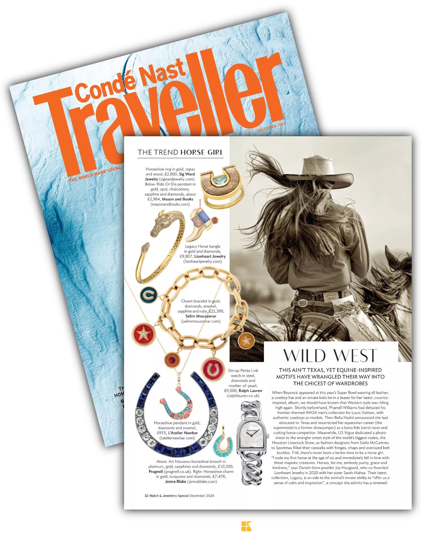 Sig Ward Jewelry featured in Condé Nast Traveller editorial showcasing luxury fine jewelry with timeless elegance, refined craftsmanship, and contemporary design.