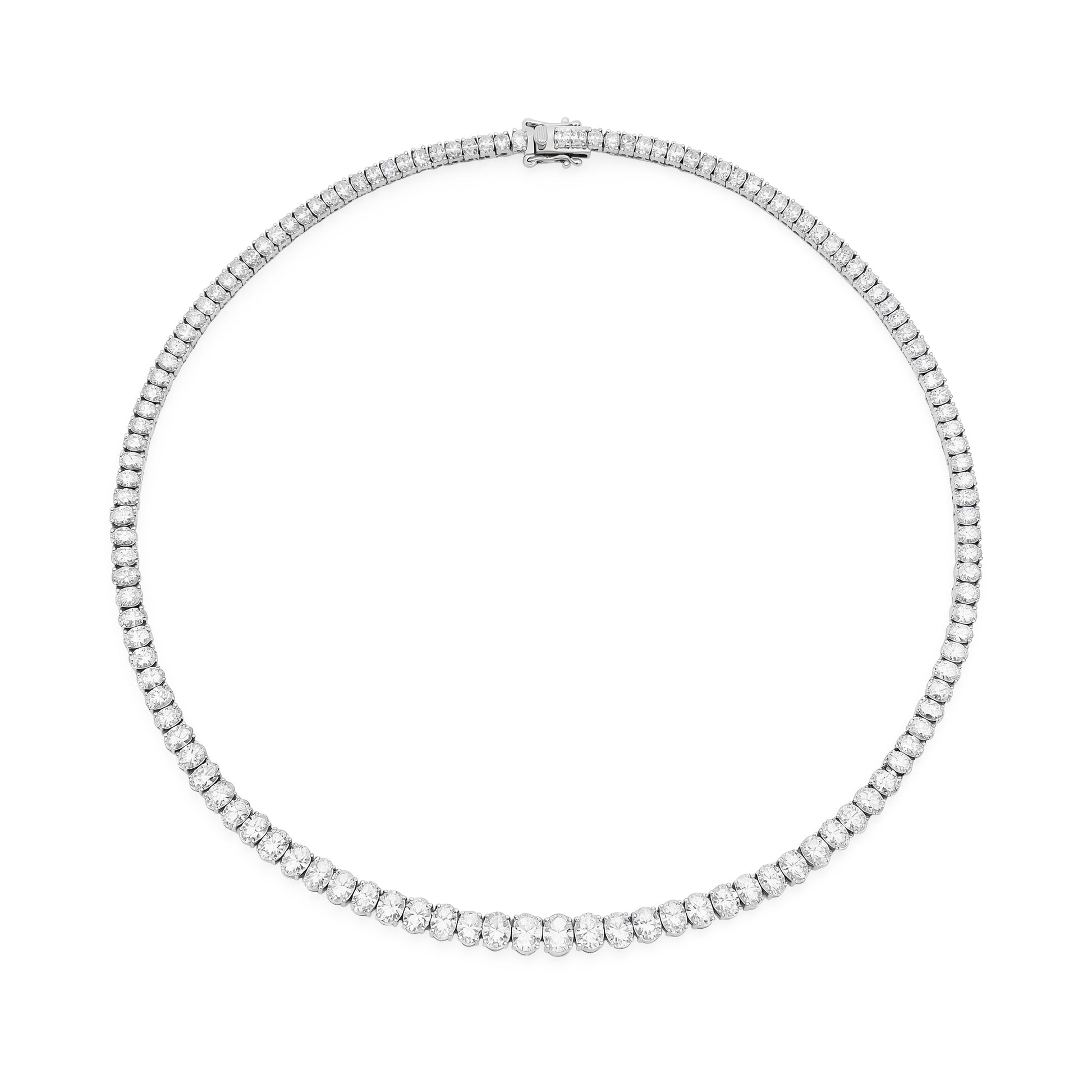 Sig Ward Oval Shape Diamond Tennis Necklace