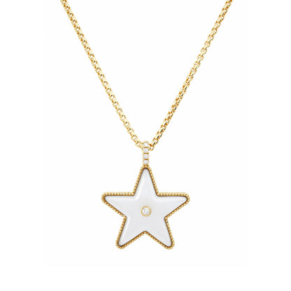 Sig Ward White Mother Of Pearl and Diamond Star Power Necklace