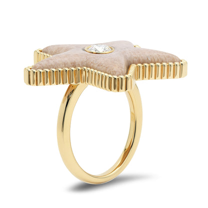 Sig Ward Petrified Wood Star Power Diamond Ring