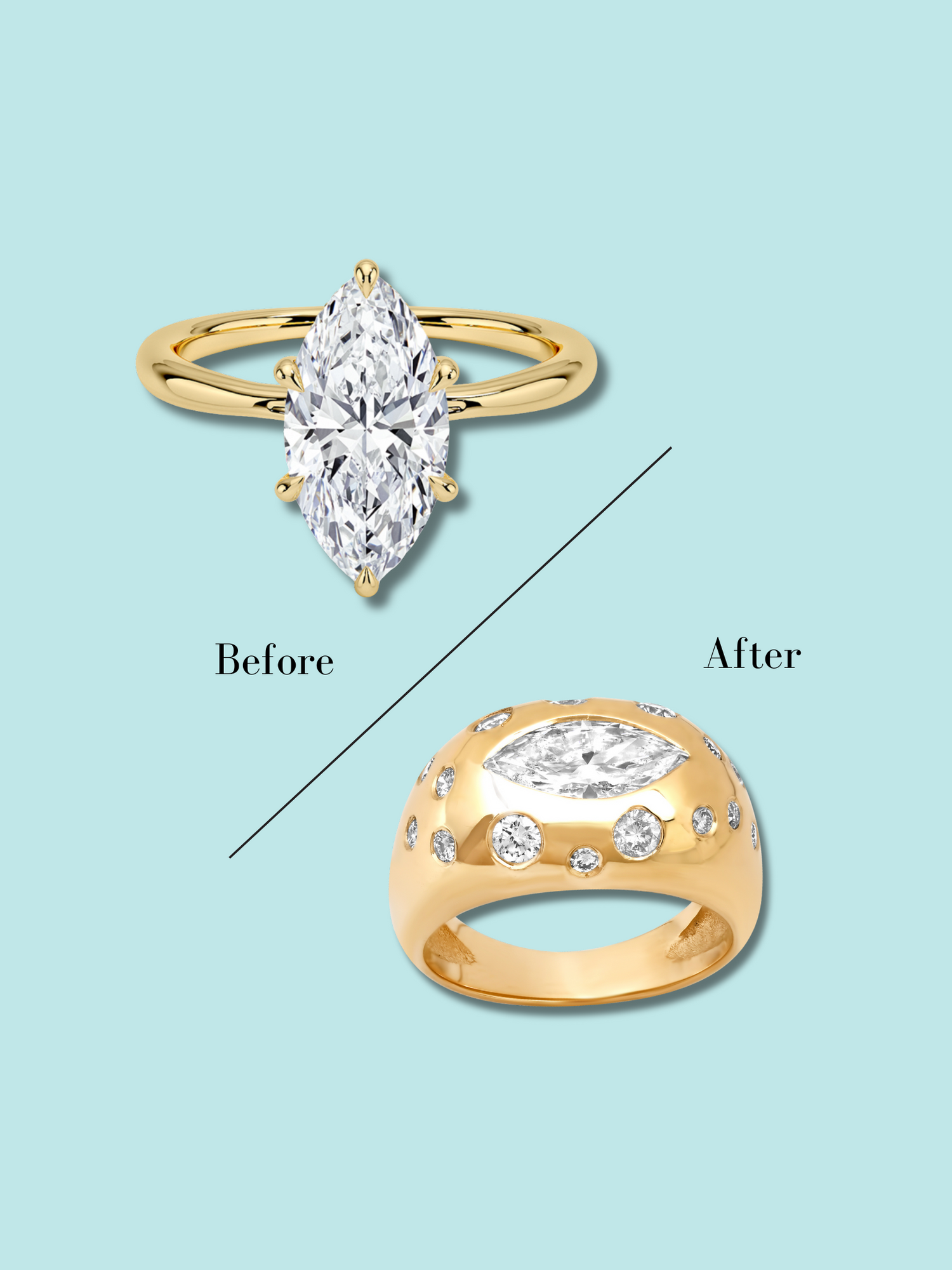 Sig ward Jewelry Before and After Ring Transformation 