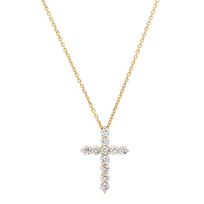 Sig Ward Jewelry 14K YG Lexa Diamond Cross Necklace featuring a diamond cross pendant in polished 14K yellow gold.