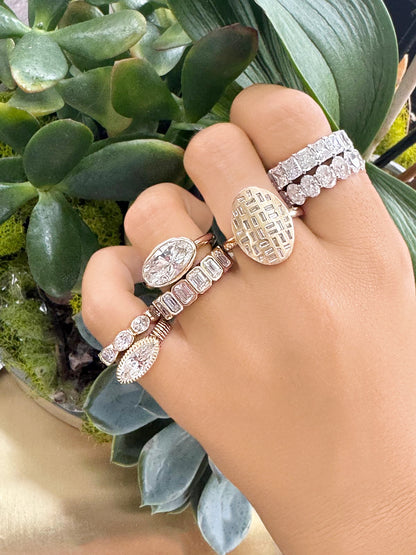 14K YG Stellar Baguette Diamond Ring