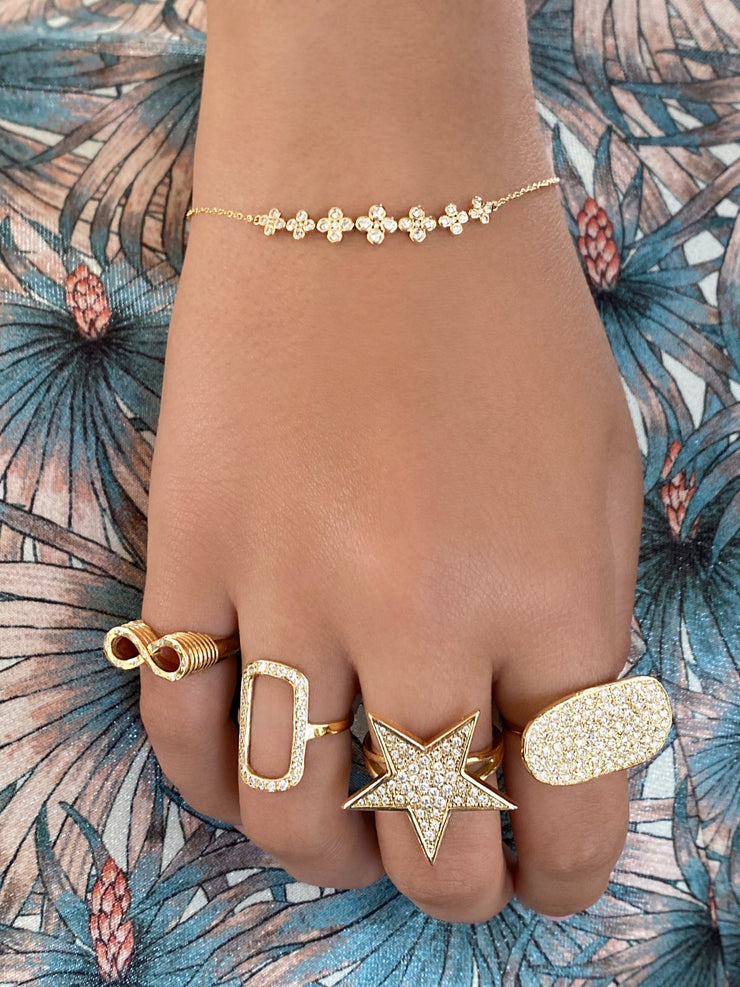 14K YG Blossom Diamond Bracelet