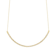 14K YG Scattered Diamond and Pearl Bib Necklace