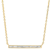 14K Athena Diamond Baguette Bar Necklace