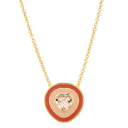 18K YG Dandridge Morganite Heart Enamel Necklace