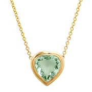 14K YG Tourmaline Heart Gypsy Necklace