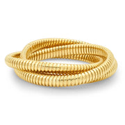 14K YG Reeded Interlocked Bracelet