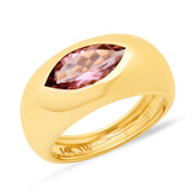 14K YG Pink Tourmaline Gypsy Ring