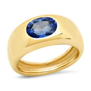 14K YG Sapphire Gypsy Ring