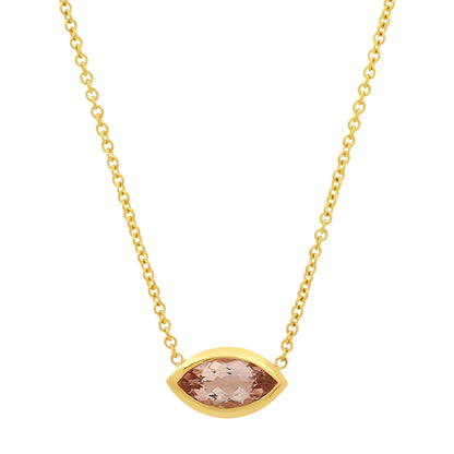 14K YG Morganite Gypsy Necklace