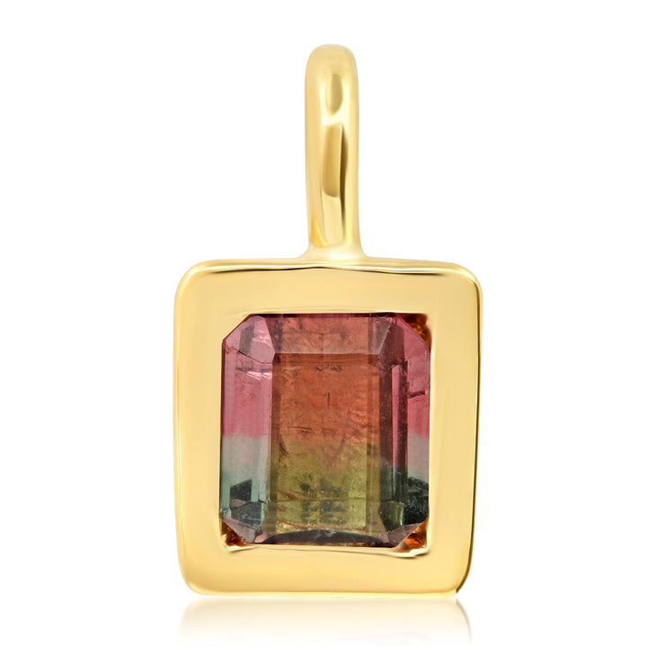 14K YG Watermelon Tourmaline Gypsy Charm