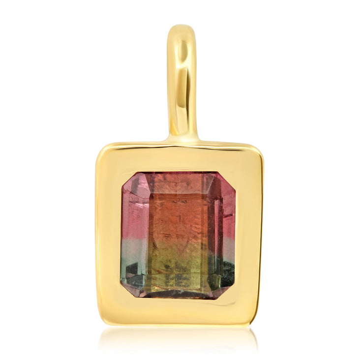 14K YG Watermelon Tourmaline Gypsy Charm