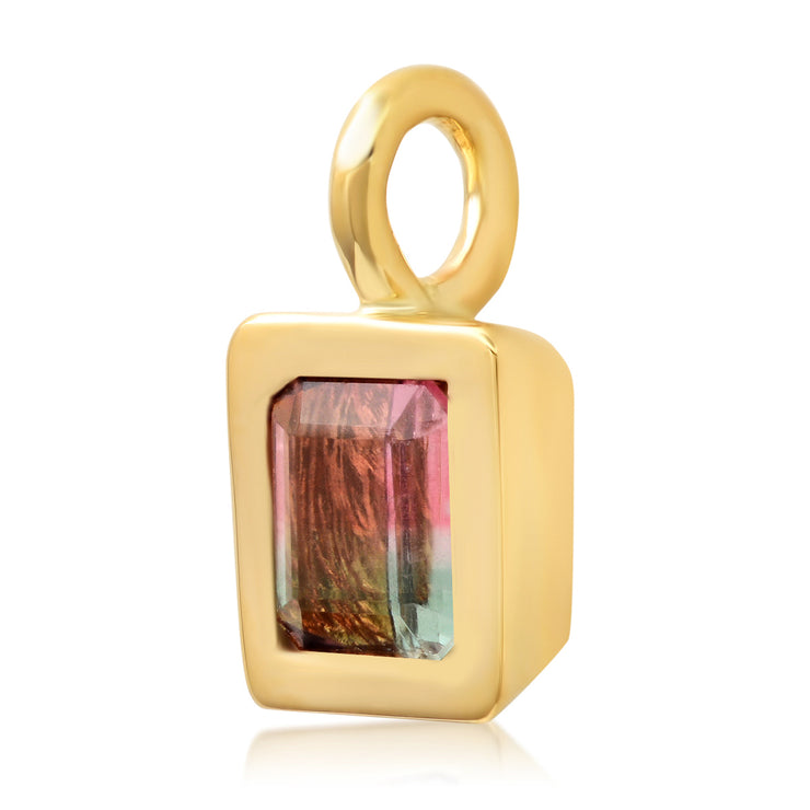 14K YG Watermelon Tourmaline Gypsy Charm