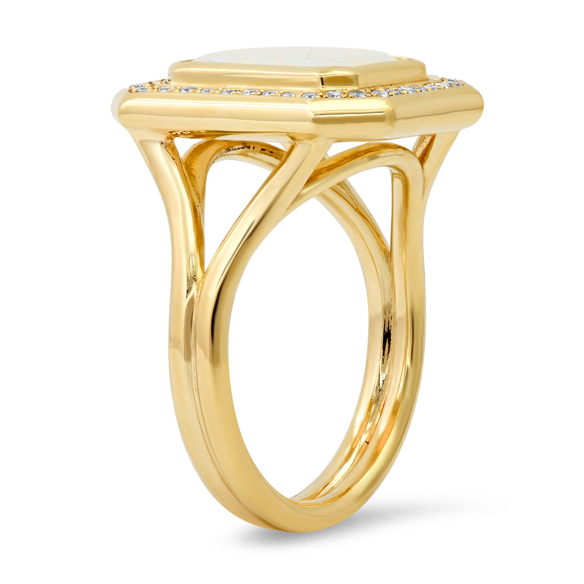 14K YG Opal and Diamond Ring