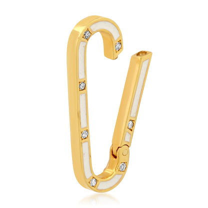 14K YG Enamel Diamond Charm Clip