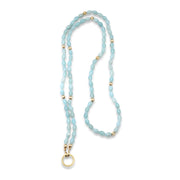 14K Yellow Gold Amazonite and Gold Bead Celebration Necklace