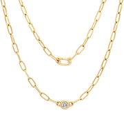14K YG Diamond Solitaire Necklace