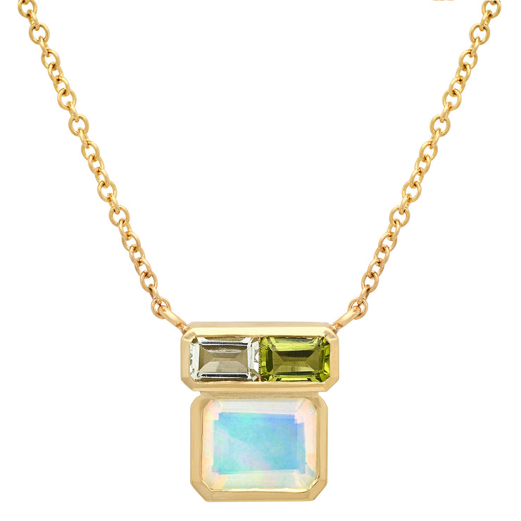 Opal, Aquamarine, Garnet + Pink Spinel Necklace – Relic Fine Jewelry