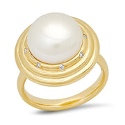 14K YG Sophie Pearl and Diamond Ring