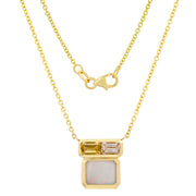 14K YG Opal, Citrine and Morganite Mosaic Necklace