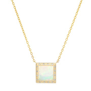 14K YG Opal and Diamond Necklace