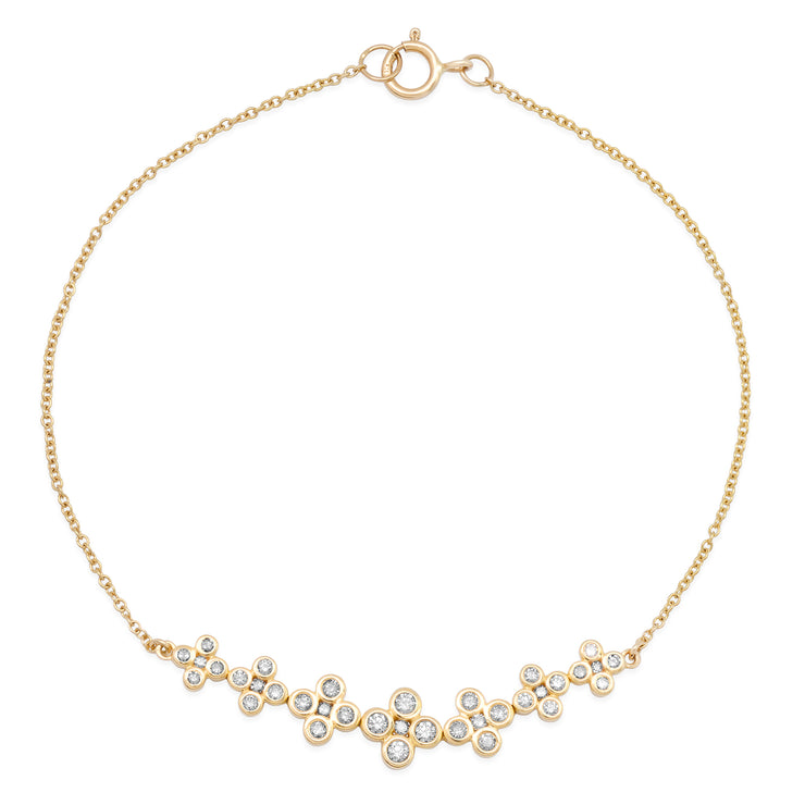 14K YG Blossom Diamond Bracelet