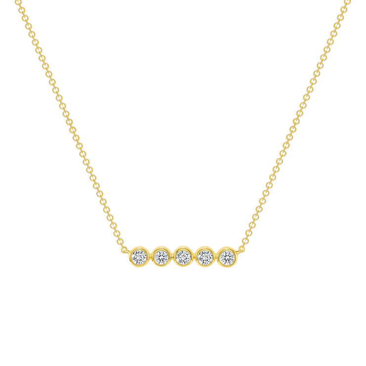 14K  YG Mini Senna Diamond Necklace