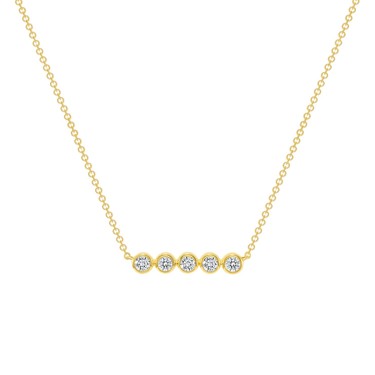 14K  YG Mini Senna Diamond Necklace