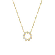14K YG Mini Blossom Diamond Necklace