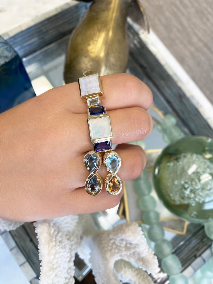 14K YG Tanzanite and Diamond Infinity Ring