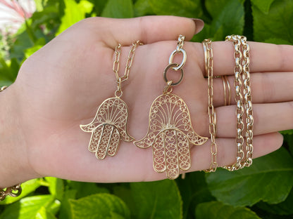 14K YG Soteria Hamsa Charm