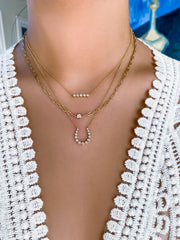 14K YG Diamond Horseshoe Necklace