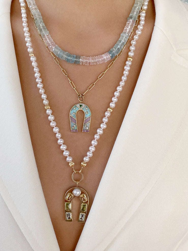 14K Yellow Gold and Pearl Celebration Necklace