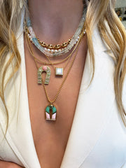 14K YG Opal and Diamond Necklace