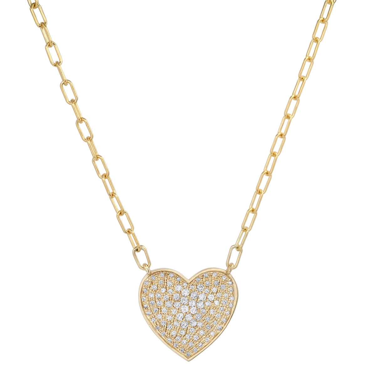 Sig Ward Jewelry 14K Large Heart Diamond Disc Necklace