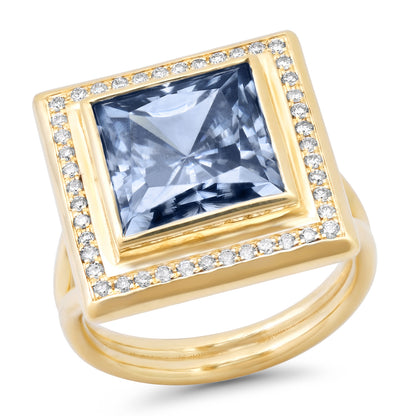Sig Ward Jewelry  14K YG Moissanite and Diamond Ring