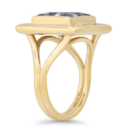 Sig Ward Jewelry  14K YG Moissanite and Diamond Ring 