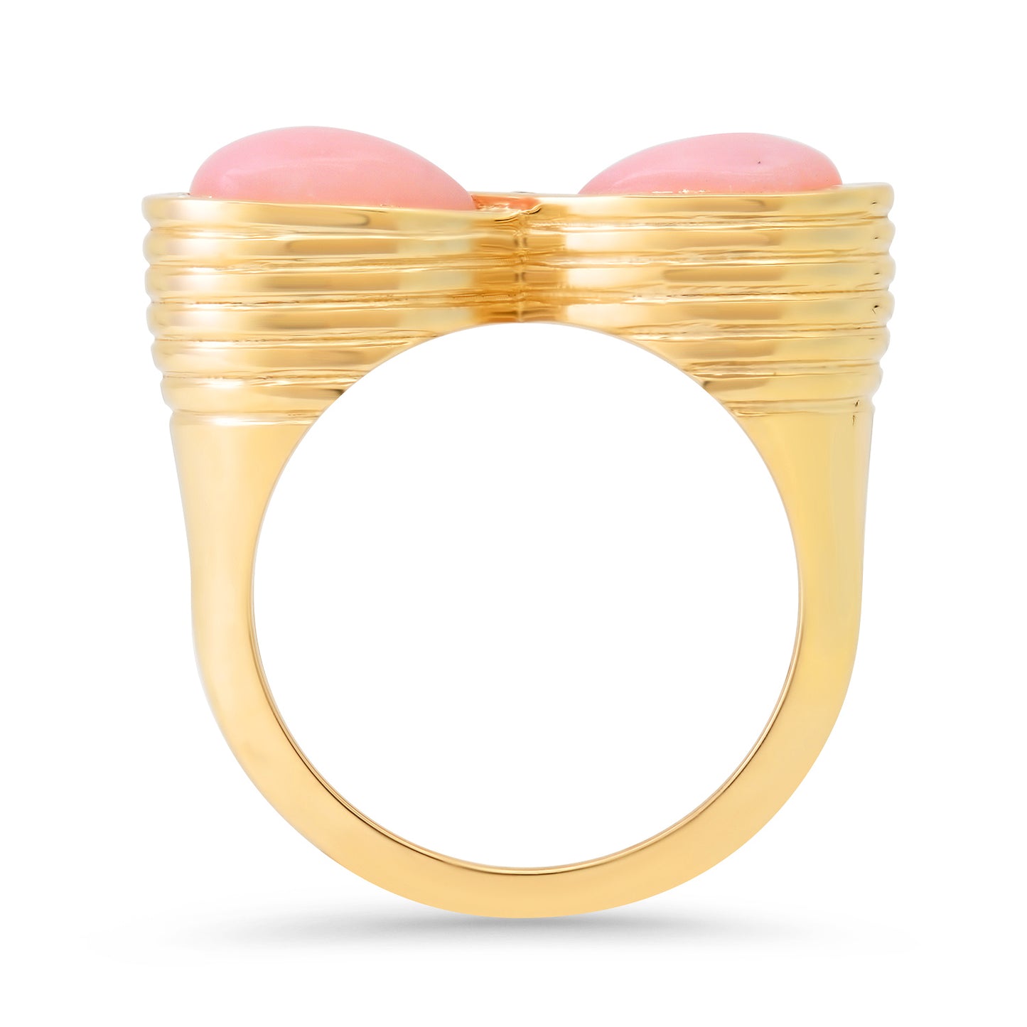 Sig Ward Jewelry 14K YG Pink Opal and Diamond Infinity Ring