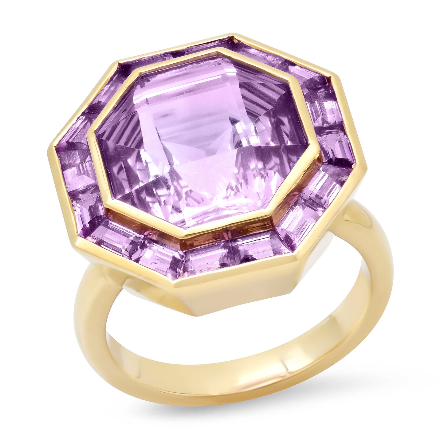 Sig Ward Jewelry 14K YG Rose De France Amethyst Bia Ring