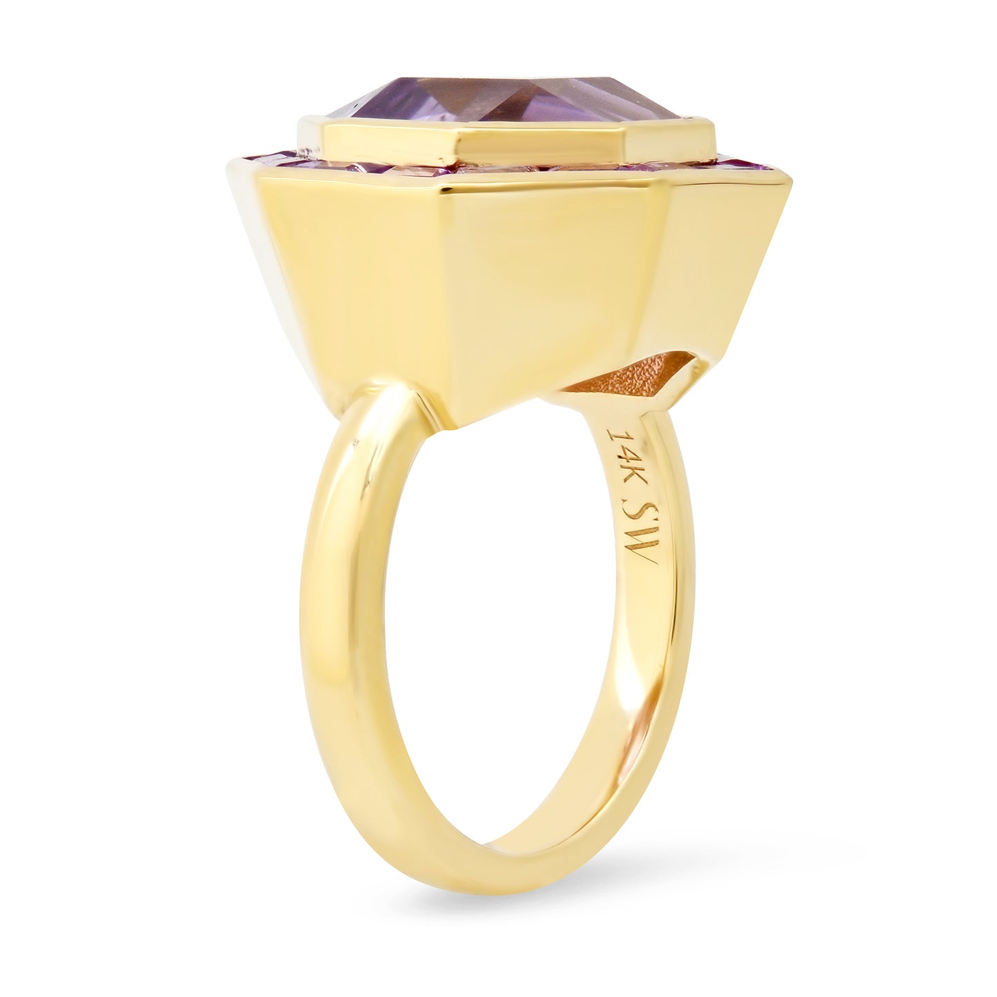 Sig Ward Jewelry 14K YG Rose De France Amethyst Bia Ring