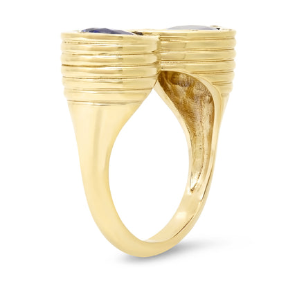 Sig Ward Jewelry 14K YG Tanzanite and Diamond Infinity Ring 