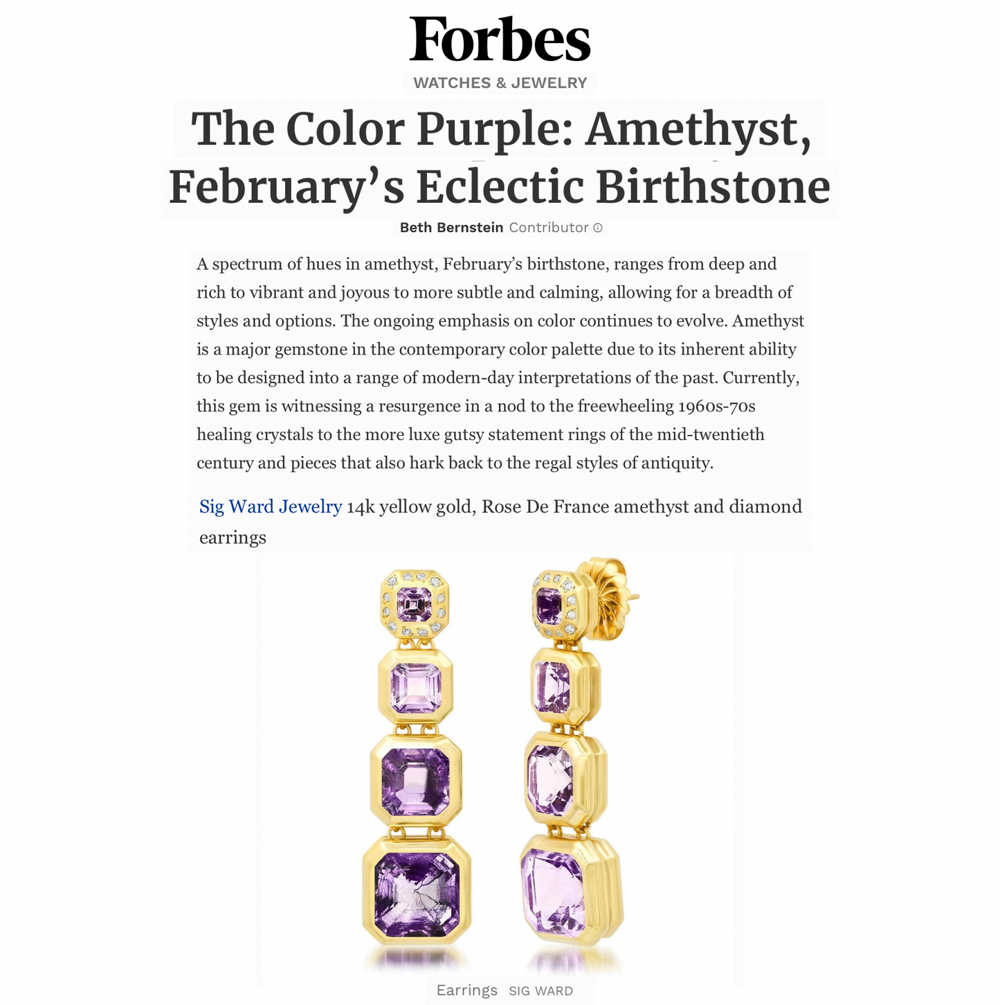 Sig ward Jewelry Forbes Watches & Jewelry 