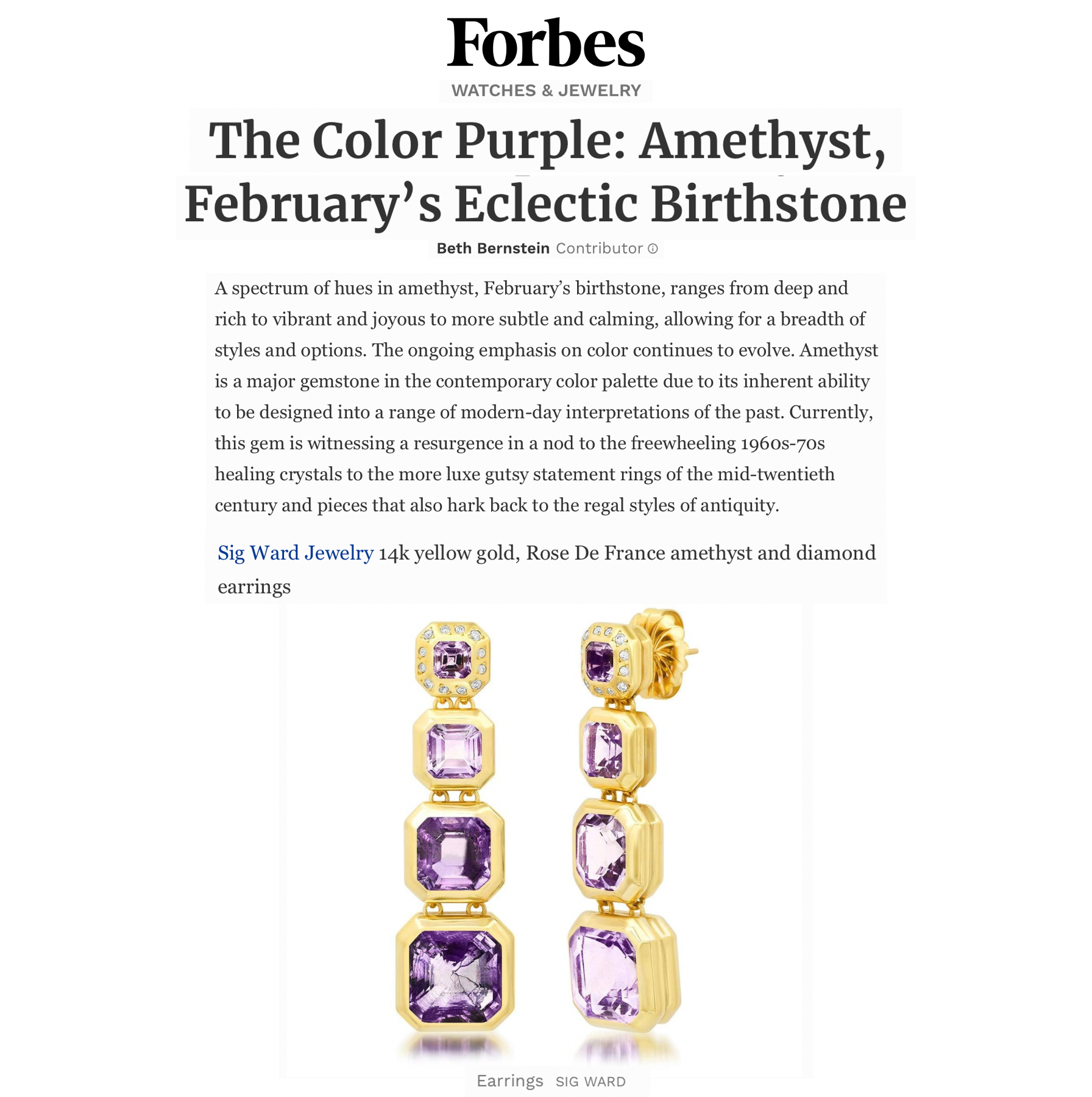 Sig ward Jewelry Forbes Watches & Jewelry 